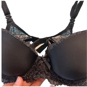 Victoria’s Secret | Sujetador de encaje acolchado demi forrado negro Dream Angels para mujer 34A - Imagen 1 de 8