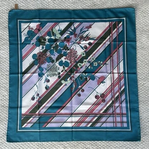 Symphony Schals Vintage Floral Blumen blau Schal Italien 16”x16” - Bild 1 von 11