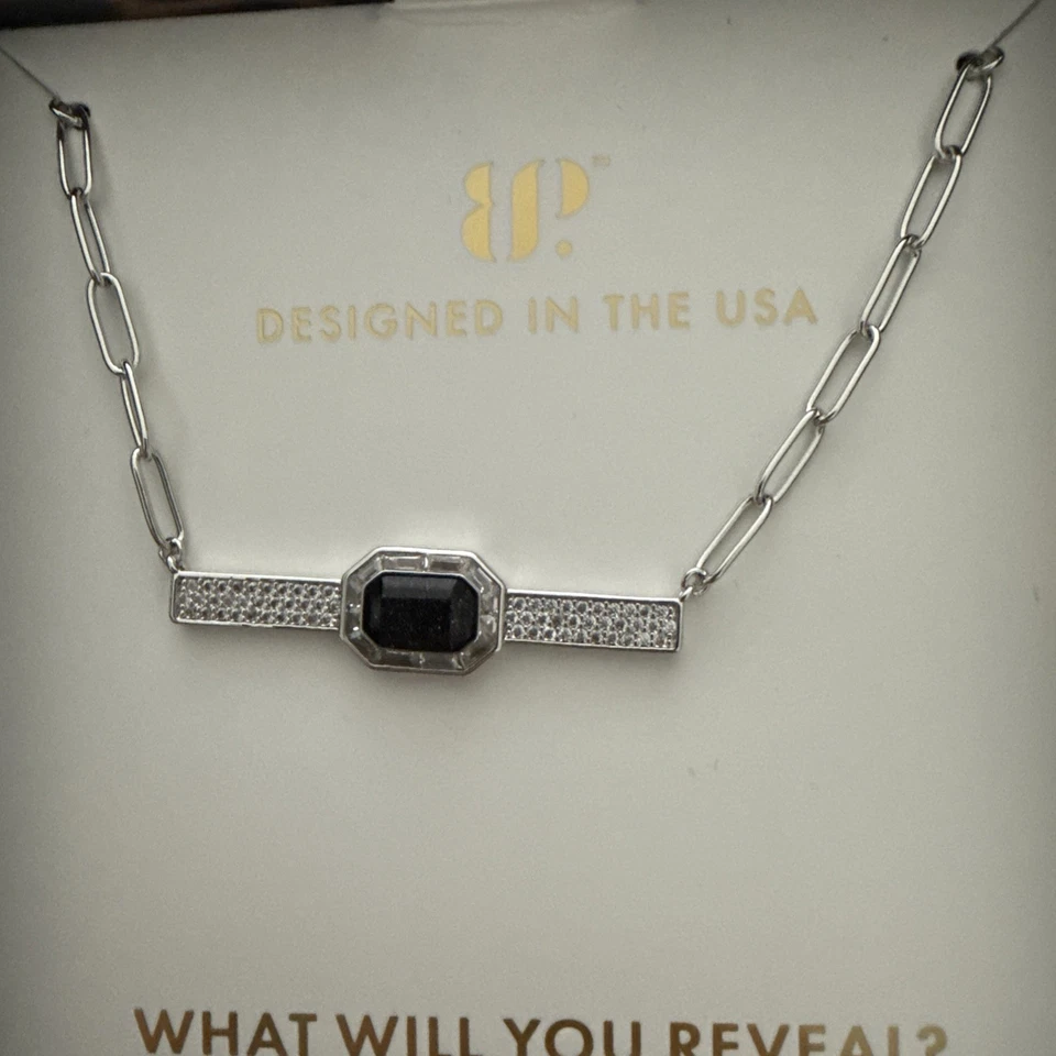 Collar Bomb Party Indómito Borde Alineado Ónix Arenisca Chapado en Rodio Nk51503 Foto 1 de 1