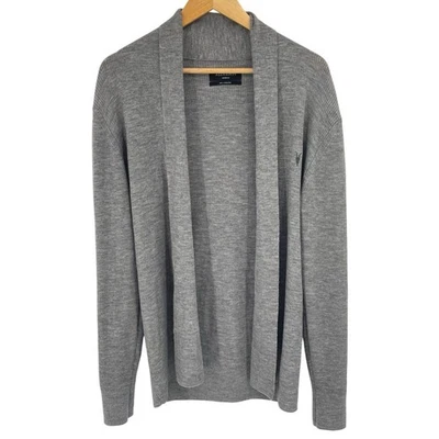 Allsaints Mode шерсти мериноса открытый кардиган свитер мужской M серый шаль воротник дефектный - Изображение 1 из 4