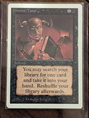 MTG Magic the Gathering UNLIMITED DEMONIC TUTOR NM Front LP-MP Back - Image 1 of 2