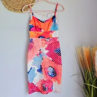 Trina Turk, New, Julietta Floral Laser-Cut Empire Waist Sheath Dress, Size 0 - Image 1 of 4