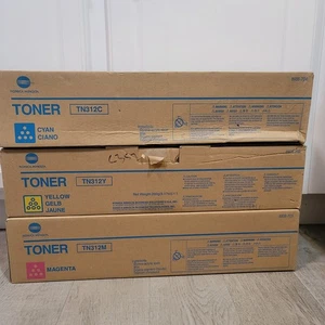 Konica Minolta Toner TN312 Cyan Yellow Magenta Neu Versiegelt (Yellow Open Box) - Bild 1 von 24
