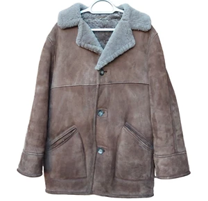 Echt Lammfell Mantel Jacke Damen 14 Made In Malta Braun Warm Vintage Y2K 90er  - Bild 1 von 14