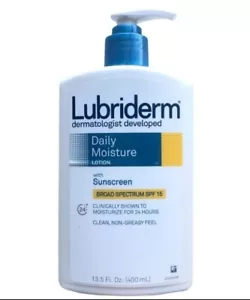 LUBRIDERM Daily Moisture Lotion Moisturizer with SUNSCREEN SPF 15 PA+++400ml NEW - Picture 1 of 4