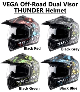 VEGA Off-Road Dual Visor THUNDER Helmet - Picture 1 of 18