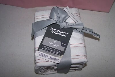 Better Homse & Gardens Set of 2 King Size Arched Shams 100% Cotton 20" x 36" NEW - Image 1 of 4