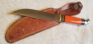 Western Boulder 10" Orange Delrin Fixed Blade Knife w/case