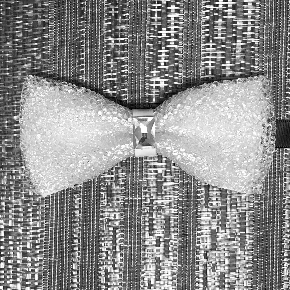 Moda Brillo Cristal Estrás Pre-atado Esmoquin Pajarita Boda Baile de graduación Fiesta Foto 1 de 1