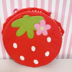Mother Garden Zabuton Round Red Strawberry Frill Flower Fluffy Fabric Kawaii JP - Picture 1 of 24