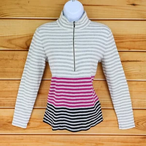 Jones New York Signature Pullover 1/2 Zip Women M Multicolor Stripe Lightweight - Picture 1 of 8