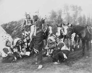 Dakota Indians With Horses 1900s Classic 8 by 10 Reprint Photograph - Picture 1 of 1