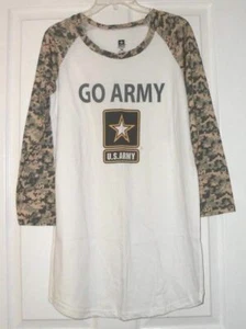 *VESTIDO CAMISÓN DE NOCHE PARA MUJER EJÉRCITO DE EE. UU. TALLA M BLANCO VERDE CAMUFLAJE NUEVO CON ETIQUETAS - Imagen 1 de 2