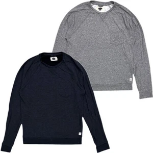 Felpa pullover girocollo manica lunga raglan doppia maglia uomo strato marino - Foto 1 di 20