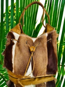 Kapworks Handtasche Shopper Safari Echtleder Leder Fell Pelz Springbock Afrika - Bild 1 von 18