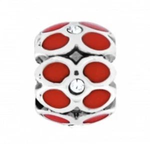 Brighton Mini Ring Of Flower Swarovski Rhinestone Bead Spacer Lot Of 2 NEW Red - Picture 1 of 3