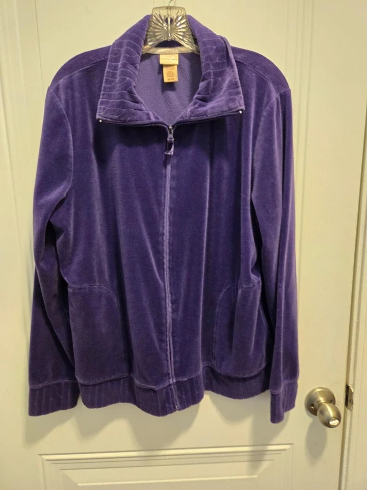 Chaqueta para mujer Covington con cremallera sensación aterciopelada - talla XL - púrpura Foto 1 de 1