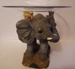 Elephant Resin Table Cocktail Decor Ear Has Chips And Crack. Still BEAUTIFUL - Picture 1 of 24