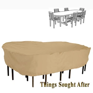 COVER for MED OVAL RECTANGULAR PATIO TABLE SIX CHAIRS Outdoor Furniture TERRAZZO - Picture 1 of 7