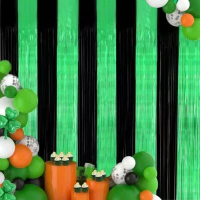 2M Halloween Foil Fringe Tinsel Shimmer Curtain Door Wedding Party DECORACIONES Foto 1 de 4