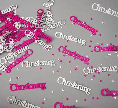 1X Pink Christening Confetti Baby Girls Baptism Table Decor Party Scatter Glitz - Image 1 of 4