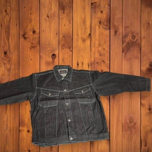 VTG Deadstock NWT Webs Black Denim TRUCKER Jacket Size 2XL  100% Cotton - Picture 1 of 8