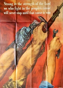 1942 - ORIGINAL 40x56 WWII OWI HOME FRONT UNITY POSTER by DAVID MARTIN - RARE - Picture 1 of 5