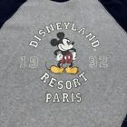 Vintage Disneyland Resort Paris T-shirt Mens XL Mickey Baseball Tee Casual Style
