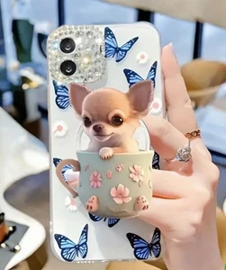 Puppy In Teacup Mobile Phone Holder Grip And Stand, For All Phones - Photo 1 sur 3