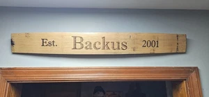 Personalized Whiskey Barrel Stave Sign | Custom Rustic Bourbon Barrel Decor - Picture 1 of 5