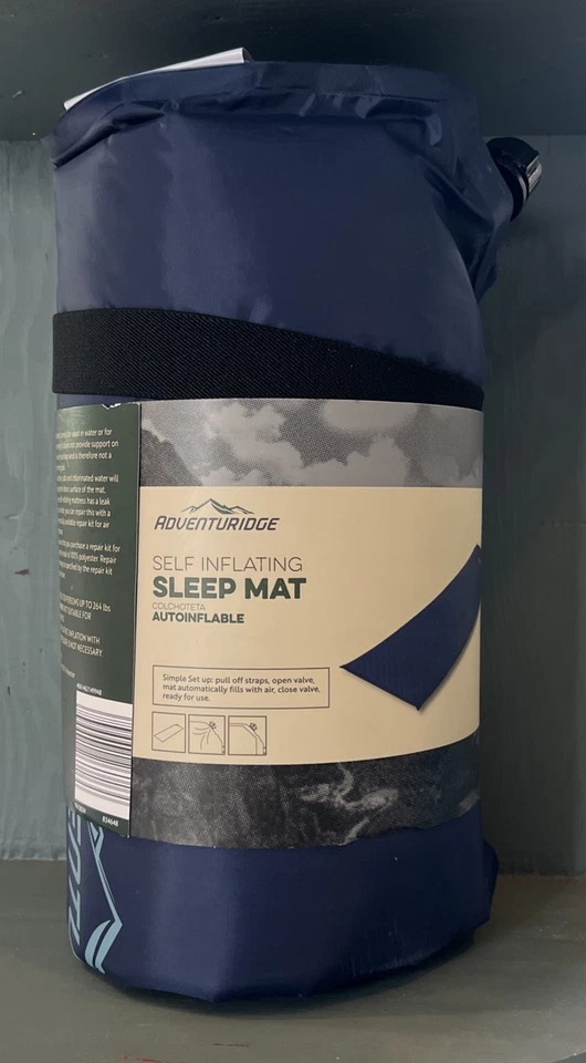 Adventuridge Selbstaufblasende Camping Backpacking Isomatte Pad Bett Blau - Bild 1 von 4