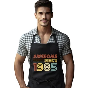 40th Birthday BBQ Cooking Kitchen Apron 40 Years Old Born Awesome Since 1985 #2 - Picture 1 of 6
