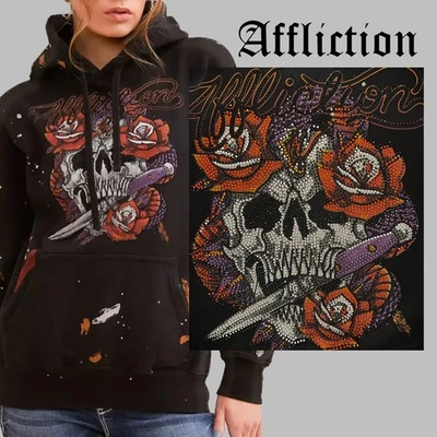 Sudadera con Capucha Affliction Talla Grande Etiqueta Negra Grease Mob Talla M-L Foto 1 de 4