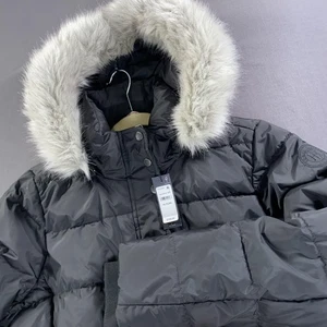 Chaqueta Tommy Hilfiger para mujer XL negra acolchada con capucha ribete de piel sintética TH Protect - Imagen 1 de 24