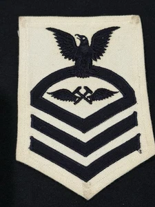 Early WW2 USN Aviation Metal Smith Chief Petty Officer Rate White Twill Patch - Picture 1 of 12
