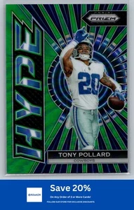 2023 Panini Prizm #H-11 Tony Pollard Hype Prizms Green Dallas Cowboys I9 - Picture 1 of 2