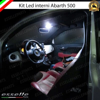KIT FULL LED INTERNI PER ABARTH 500 595 695 PLAFONIERA ANTERIORE 6000K BIANCO - Immagine 1 di 2