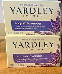Lot of 2 bars -Yardley of London Soap English Lavender Bar 4.25 oz. NEW IN BOX - Picture 1 of 2