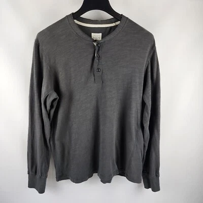 Rag & Bone Shirt Mens XL Henley Standard Issue Cotton Charcoal Gray - Image 1 of 4