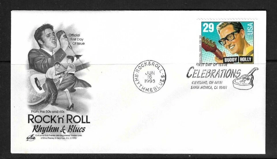 USA SC # 2736 Buddy Holly FDC . Artcraft Cachet - Image 1 of 1