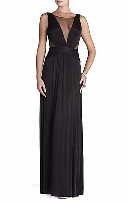 NEW BCBGMAXAZRIA MAGDALENA DRAPED JERSEY EVENING GOWN URF6P442/L93A SIZE XS - Image 1 of 2