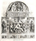 Stampa Antica Print Religione Deposizione Gesu Croce Madonna Santa Cristina 1868