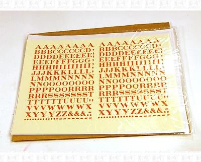 Virnex HO Decals Orange 1/4 Inches Railroad Roman Letter Set 2145 Alphabet - Image 1 of 2