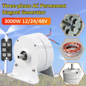 3000W Motor Dreiphasig Synchron Permanent Magnet Wind Stromerzeuger 12V 24V 48V - Bild 1 von 14