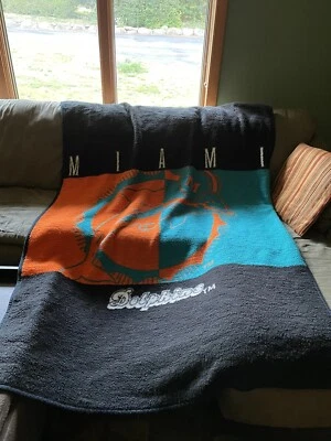 Manta de colección Biederlack Miami Dolphins tiro NFL fútbol polar 79" x 55" Foto 1 de 2