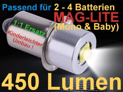 MAGLITE CREE LED Upgrade (450LM) Für 2 - 4 Batterien (C+D) - Kostenloser Versand - Bild 1 von 4