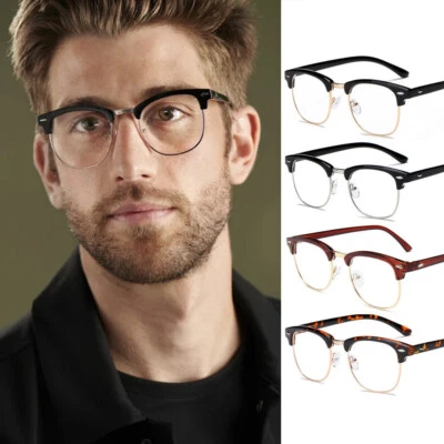 DODO Vintage Oval Halbe Felge Halbrand Horn Rimed Classic Herren Damen Unisex Brille