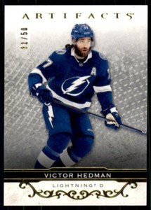 2021-22 UD Artifacts Base Yellow Stars #143 Victor Hedman /50