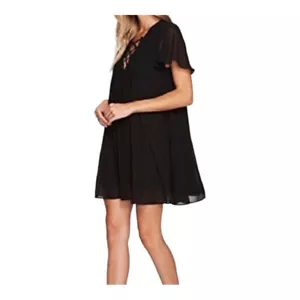 Vestido negro Show Me Your MuMu Kylie con cordones para mujer talla pequeña - Imagen 1 de 10