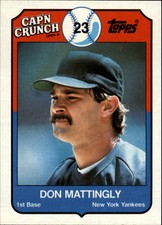 1989 Topps Cap'n Crunch New York Yankees Baseball Card #8 Don Mattingly
